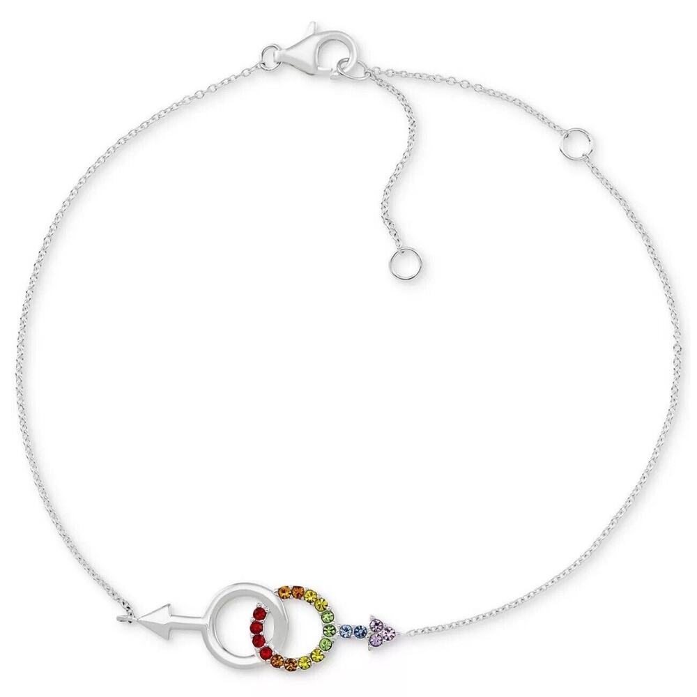 Sterling Silver Double Mars Crystal Bracelet Fashion Stylish Chic Elegant Trendy